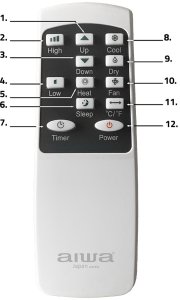 Klimatyzator Aiwa Klimatyzator przenośny domowy pokojowy Osuszacz powietrza Grzanie Chłodzenie 3kW AIWA-PAC10Y2 5