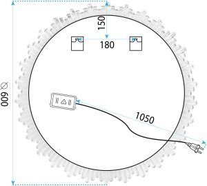 Tutumi LUSTRO ŚCIENNE LED KRYSZTAŁOWE 60cm YH-3564 7