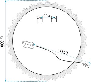 Tutumi LUSTRO ŚCIENNE LED KRYSZTAŁOWE 80cm X013 9