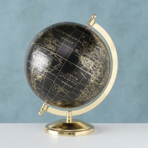 Boltze Decorative object Globe, Globe, with stand, H 31 cm, Paper, Iron powder coated, Polyresin mixed materials colour-mix 2