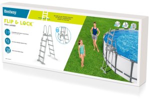 Bestway Bestway bezpieczna antypoślizgowa metalowa Drabinka do basenu 132cm 58332 EDUKAMP 13