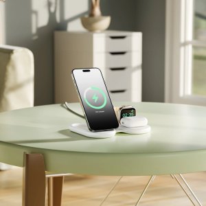 Ładowarka Alogic Alogic PackAway 3-in-1 Qi2 Wireless Charging Stand White 3