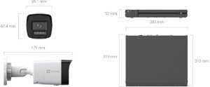 Rejestrator Ezviz Zestaw do monitoringu EZVIZ 4x kamera PoE 8Mpx, rejestrator, dysk 2TB 8