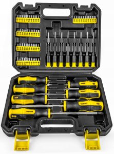 WMC TOOLS Zestaw śrubokrętów wkrętaków i bitów z magnesem 65el. 15