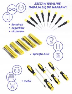 WMC TOOLS Zestaw śrubokrętów wkrętaków i bitów z magnesem 65el. 6