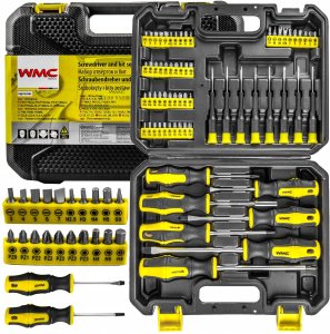 WMC TOOLS Zestaw śrubokrętów wkrętaków i bitów z magnesem 65el. 10