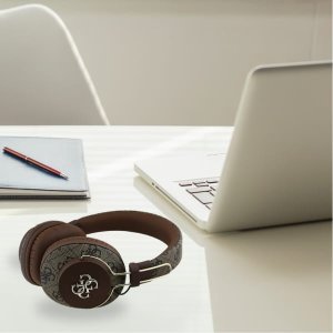 Słuchawki Guess Słuchawki nauszne Guess Bluetooth ENC    Metal 4G Logo brązowy 8