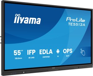 System interaktywny iiyama TE6513A-B1AG signage display Interaktywny płaski panel 163,8 cm (64.5") Wi-Fi 450 cd/m² 4K Ultra HD Czarny Ekran dotykowy Procesor wbudowany Android 18/7 3