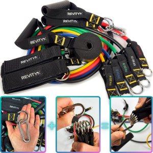 Revity Revity Gumy do ćwiczeń oporowe Workout Bands Pro 5 szt. 10-100 kg + Akcesoria 6 szt. 5