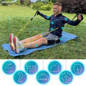 Revity Revity Gumy do ćwiczeń oporowe Workout Bands Pro 5 szt. 10-100 kg + Akcesoria 6 szt. 9