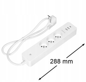 Orno Przedłużacz z 3 gniazdami z uziemieniem i wyłącznikiem 2xUSB, Tuya Smart Wi-Fi, biały 3