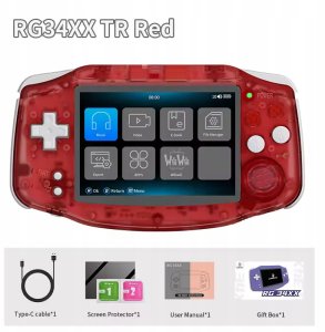 Konsola przenośna Anbernic Konsola przenośna dla gier retro ANBERNIC RG34XX Red 3