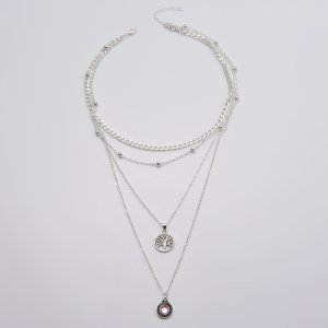 ITIMPORT NASZYJNIK CHOKER CELEBRYTKA DŁUGA BOHO SREBRNY 29 5
