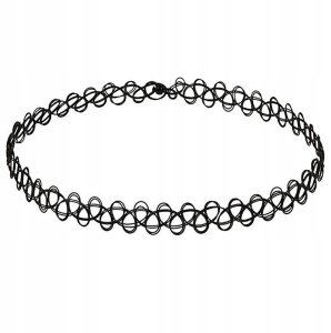 ITIMPORT .CHOKER Koronkowy Haft Czarny NASZYJNIK Elegancki 9