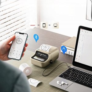 Drukarka etykiet Niimbot NIIMBOT Drukarka Termiczna NAKLEJKI Bluetooth B21 PRO KREMOWA 300dpi 8