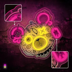 TelForceOne Neon ART LED PUNK MIŚ róż-żółty FLA01 Forever Light 4