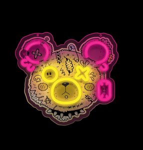 TelForceOne Neon ART LED PUNK MIŚ róż-żółty FLA01 Forever Light 9