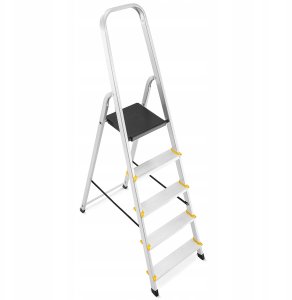DRABEST Drabina aluminiowa, 5 stopni, wytrzymałość 150 kg I-1915 2