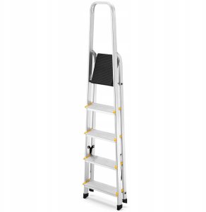 DRABEST Drabina aluminiowa, 5 stopni, wytrzymałość 150 kg I-1915 4