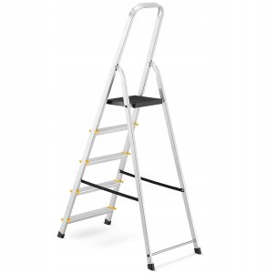 DRABEST Drabina aluminiowa, 5 stopni, wytrzymałość 150 kg I-1915 5