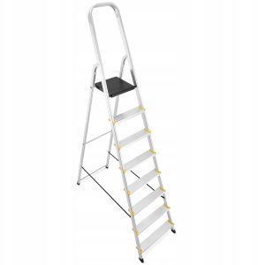 DRABEST Drabina aluminiowa, 8 stopni, wytrzymałość 150 kg I-1918 2