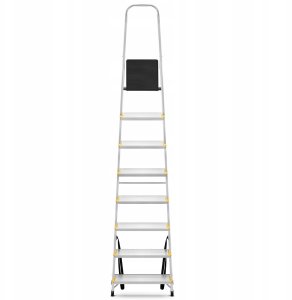 DRABEST Drabina aluminiowa, 8 stopni, wytrzymałość 150 kg I-1918 3