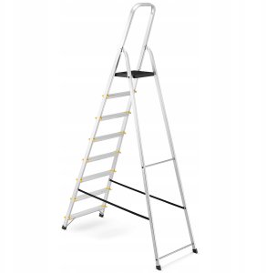 DRABEST Drabina aluminiowa, 8 stopni, wytrzymałość 150 kg I-1918 5