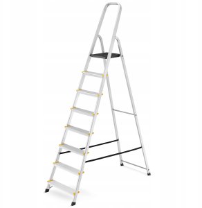DRABEST Drabina aluminiowa, 8 stopni, wytrzymałość 150 kg I-1918 6