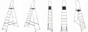 DRABEST Drabina aluminiowa, 8 stopni, wytrzymałość 150 kg I-1918 9