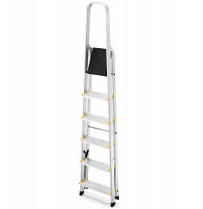 DRABEST Drabina aluminiowa, 6 stopni, wytrzymałość 150 kg I-1916 4