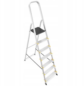DRABEST Drabina aluminiowa, 7 stopni, wytrzymałość 150 kg I-1917 2