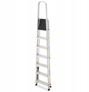 DRABEST Drabina aluminiowa, 7 stopni, wytrzymałość 150 kg I-1917 4
