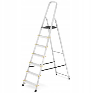 DRABEST Drabina aluminiowa, 7 stopni, wytrzymałość 150 kg I-1917 6