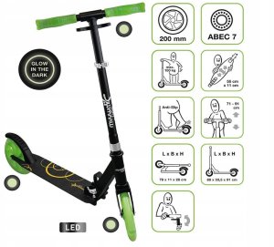 THI Sale! MUUWMI Aluminium Scooter Glow scooter 200 mm green AU 621 2