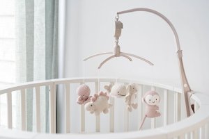 Clementoni Baby's only musical carousel animals 0+ Old pink/ Warm linen BO-815.023.061.50 3