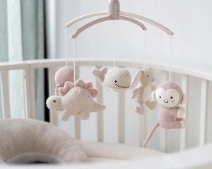 Clementoni Baby's only musical carousel animals 0+ Old pink/ Warm linen BO-815.023.061.50 4