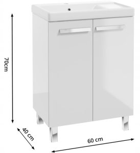 Stamar Zestaw łazienkowy szafka z umywalką 80x60 + bateria syfon korek click-clack Bonita 3