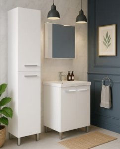 Stamar Zestaw łazienkowy szafka z umywalką 80x60 + bateria syfon korek click-clack Bonita 6