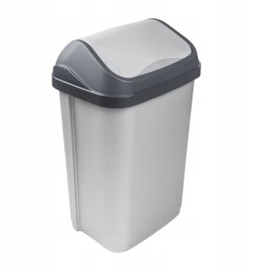 Kosz na śmieci Comfort Atkritumu spainis ar grozamu vaku 50L Swantje 38 5x29x66cm gaisa sudraba krasa 4001515308953 3