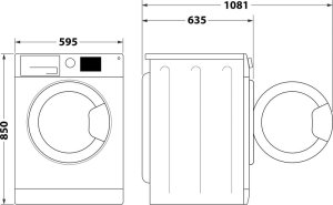 Pralko-suszarka LG Whirlpool  11 kg / 7 kg  dzilums 60.5 cm  1600 apgr/min - Velas mazgajama masina ar zavetaju 11