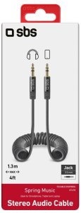 Kabel RCM-Pelikan SBS 3.5mm - 3.5mm spiralowy ciemny szary przewód 2