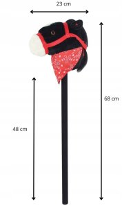 LeanToys Hobby Horse miękka głowa konia koń na kiju rży 68 cm dźwięki galopu plusz 2
