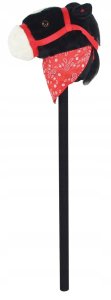 LeanToys Hobby Horse miękka głowa konia koń na kiju rży 68 cm dźwięki galopu plusz 8
