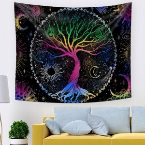 ITIMPORT Dekoracja ŚCIENNA UV OBRAZ Fluorescencyjny GOBELIN ODBLASK 150x150cm Czacha 4