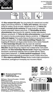 Scotch Podkładki przylepne SCOTCH, prostokątne, 35x24mm, 8 szt., czarne 2