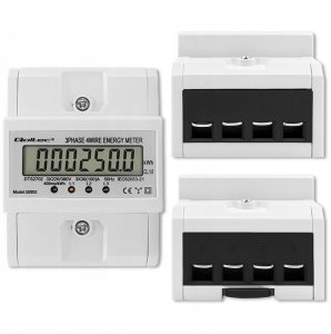 Qoltec Qoltec 3-Fazowy elektroniczny licznik | miernik zużycia energii na szynę DIN | 400V | 100A | LCD | 4P 3