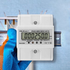 Qoltec Qoltec 3-Fazowy elektroniczny licznik | miernik zużycia energii na szynę DIN | 400V | 100A | LCD | 4P 7