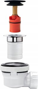 Syfon wirquin Wirquin syfon umywalkowy Nano quick-clack, czarny mat 30723978 5