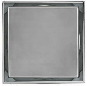 WINKIEL Alfaspot wpust kanalizacyjny regulowany z wyjściem bocznym fi 50 mm z kołnierzem z nierdzewna ramką i rusztem dwustronnym 100x100mm 2857 7