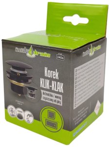 Cersanit Instadrain korek klik-klak do brodzika/wanny, czarny mat 2456 4